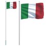 Voir la diapositive 2 : VIDAXL Drapeau de l'Italie et mat 6,23 m Aluminium