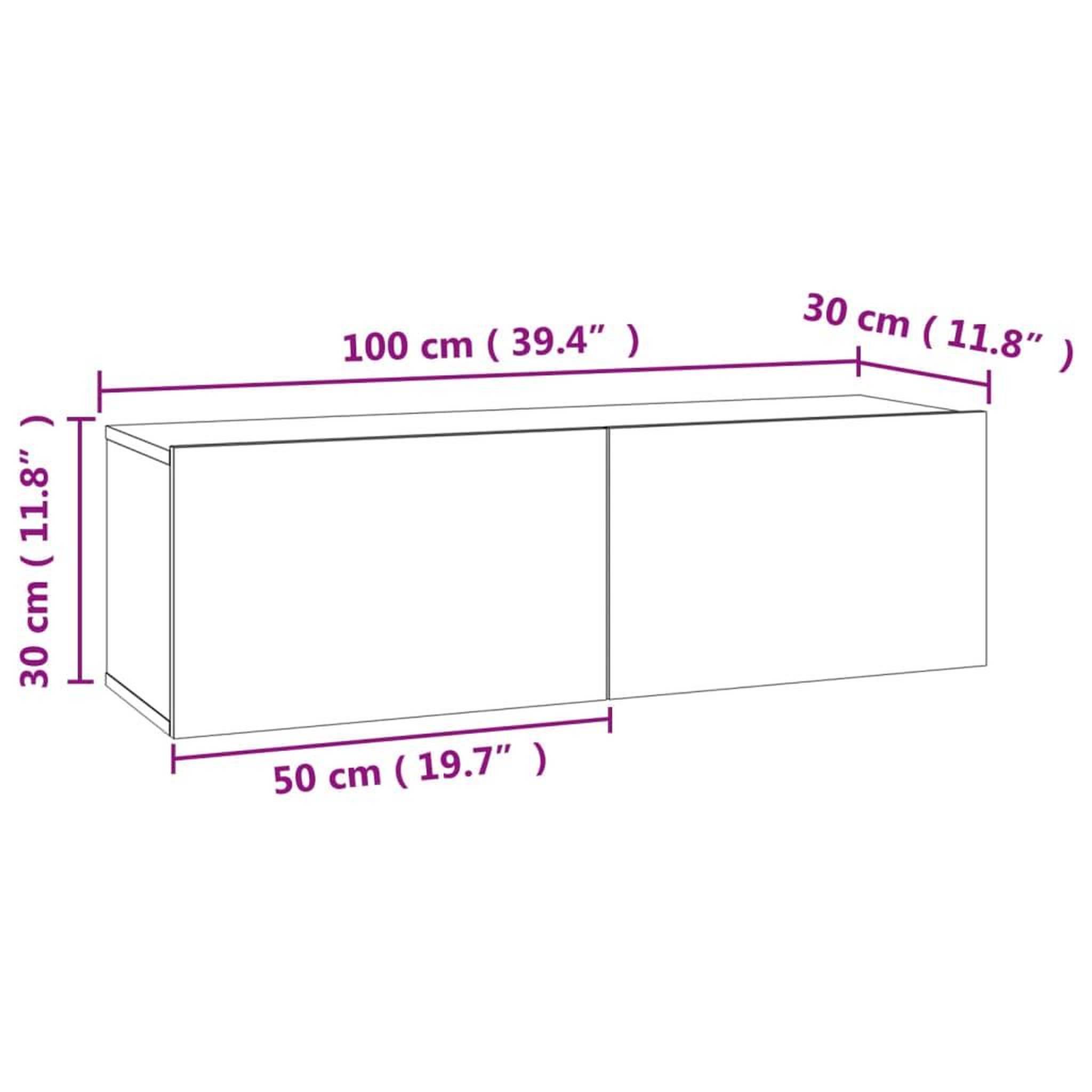Voir la diapositive 6 : VIDAXL Meuble TV Gris beton 100x30x30 cm Bois d'ingenierie