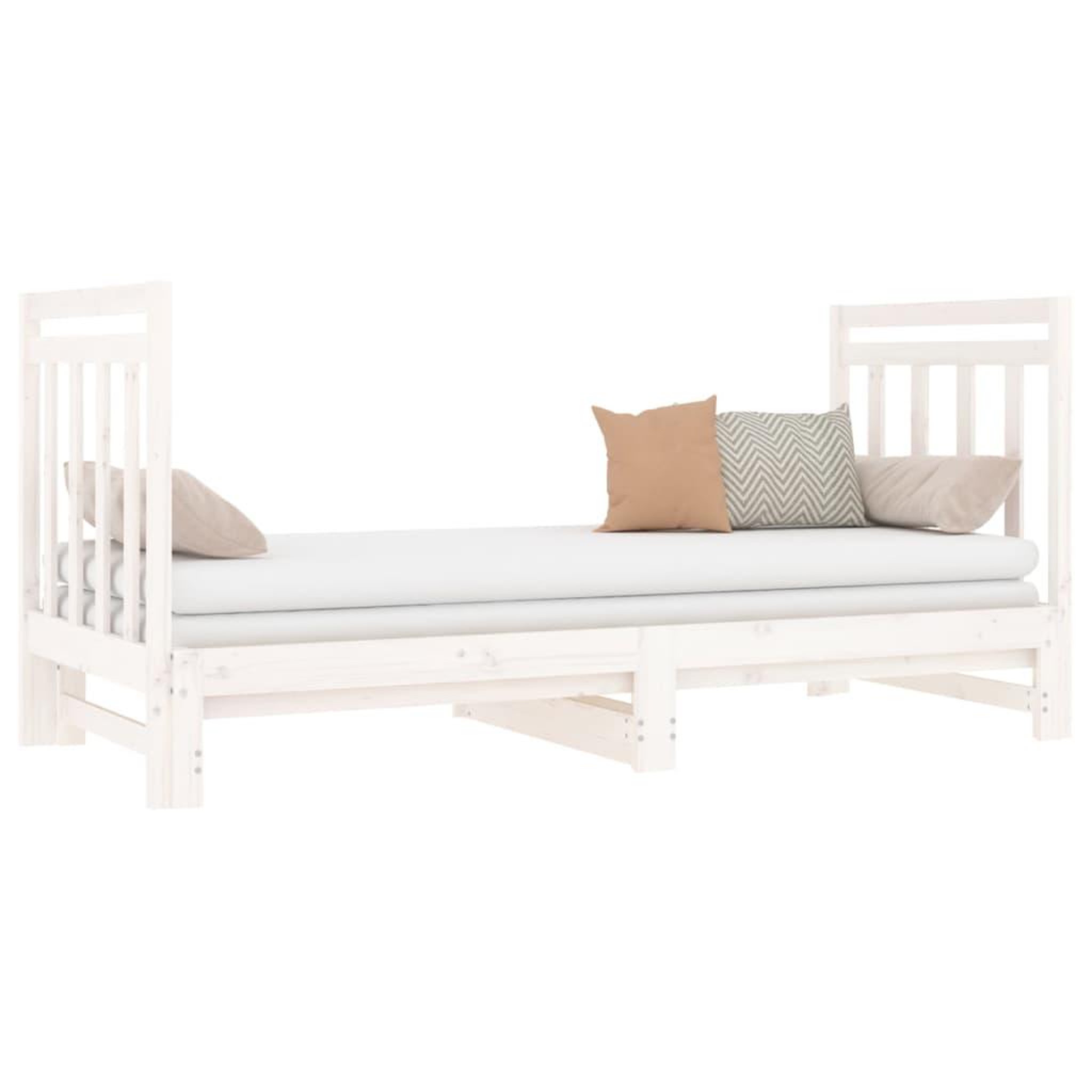 Voir la diapositive 3 : VIDAXL Lit coulissant sans matelas blanc 2x(90x190) cm