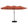Voir la diapositive 2 : VIDAXL Parasol de jardin a double tete avec LED terre cuite 449x245 cm