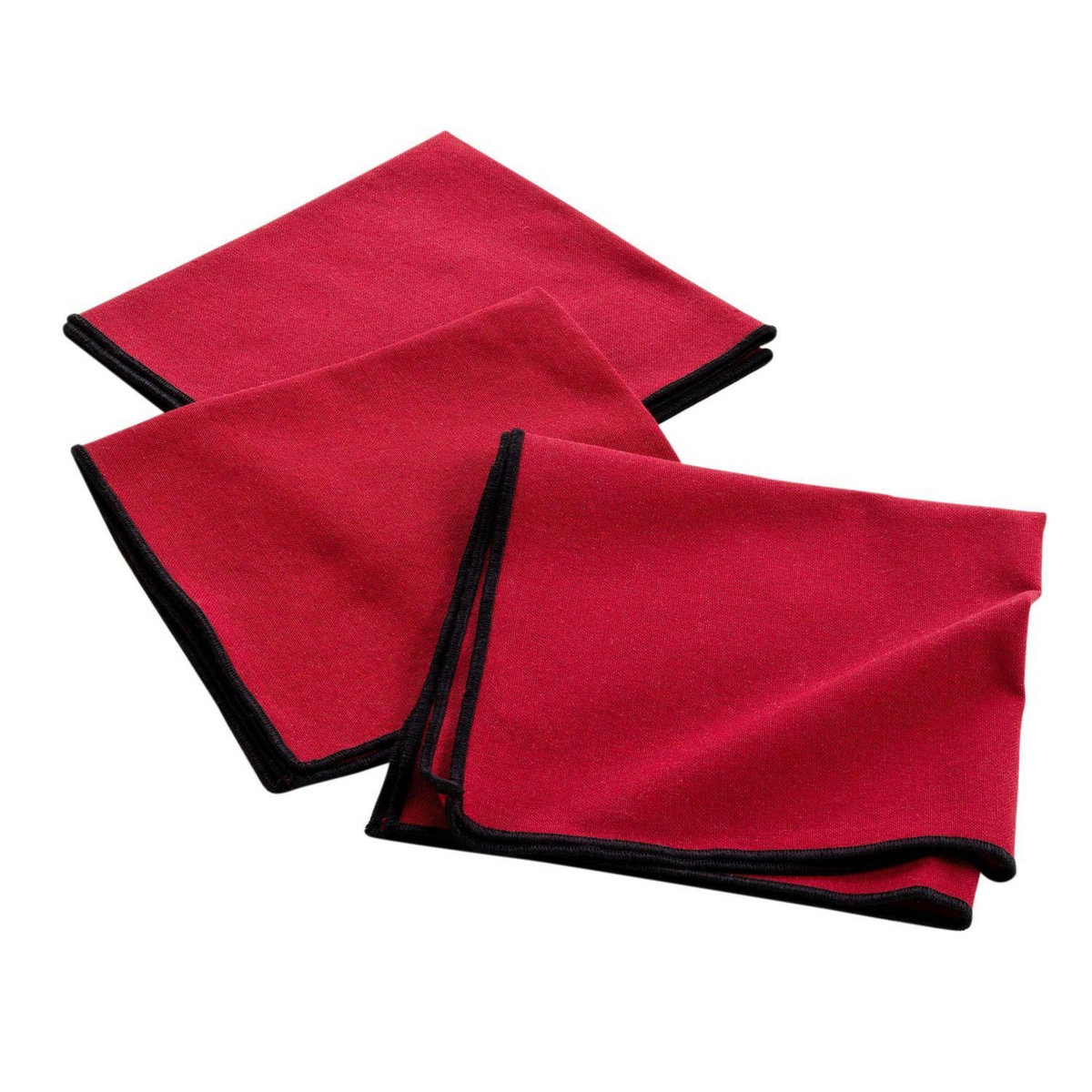 Douceur d'Intérieur Lot de 3 serviettes de table en coton recyclé Anaïs