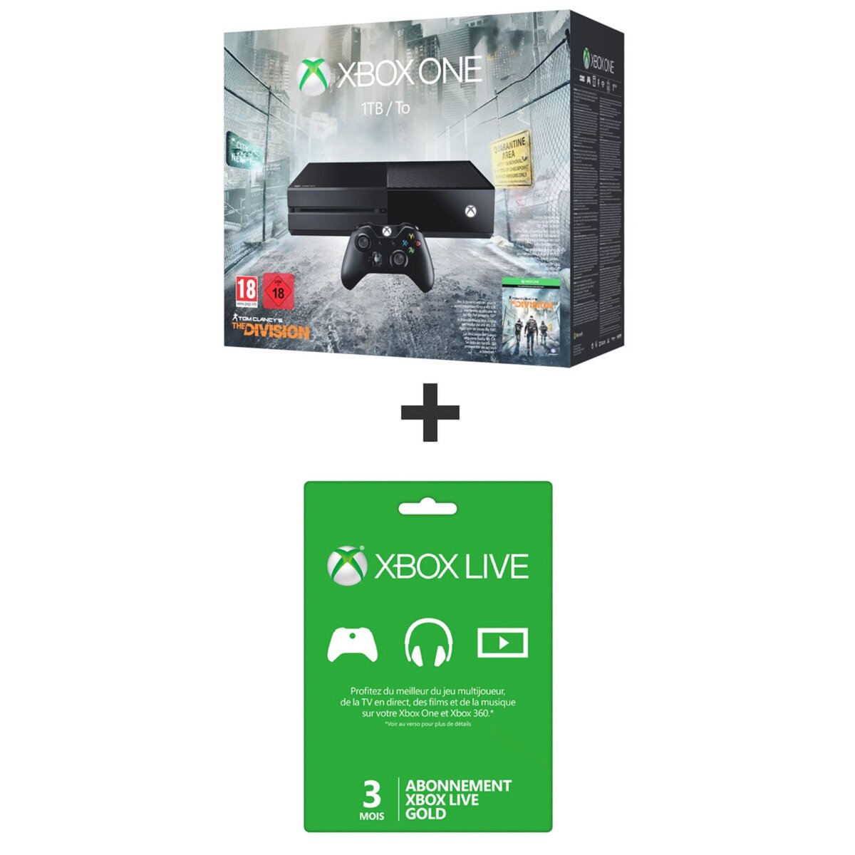Xbox One 1 To + The Division + Abonnement 3 mois Xbox Live