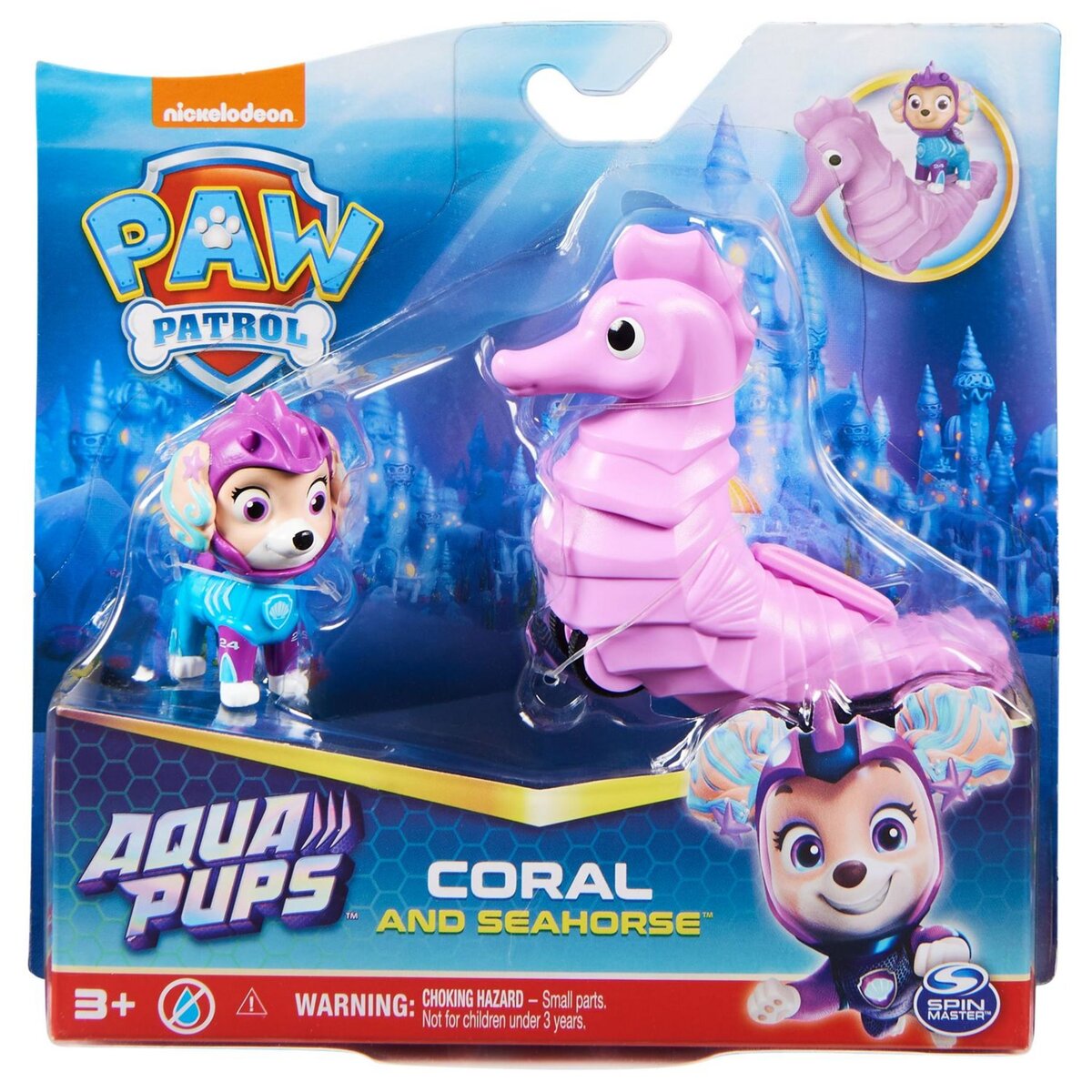 SPIN MASTER Pack x2 Figurine Aqua Pups Coral Pat Patrouille pas