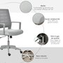 VINSETTO Vinsetto Chaise de bureau ergonomique hauteur réglable pivotante 360° revêtement maille gris