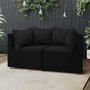 Voir la diapositive 1 : VIDAXL Canapes d'angle de jardin et coussins 2pcs Noir Resine tressee