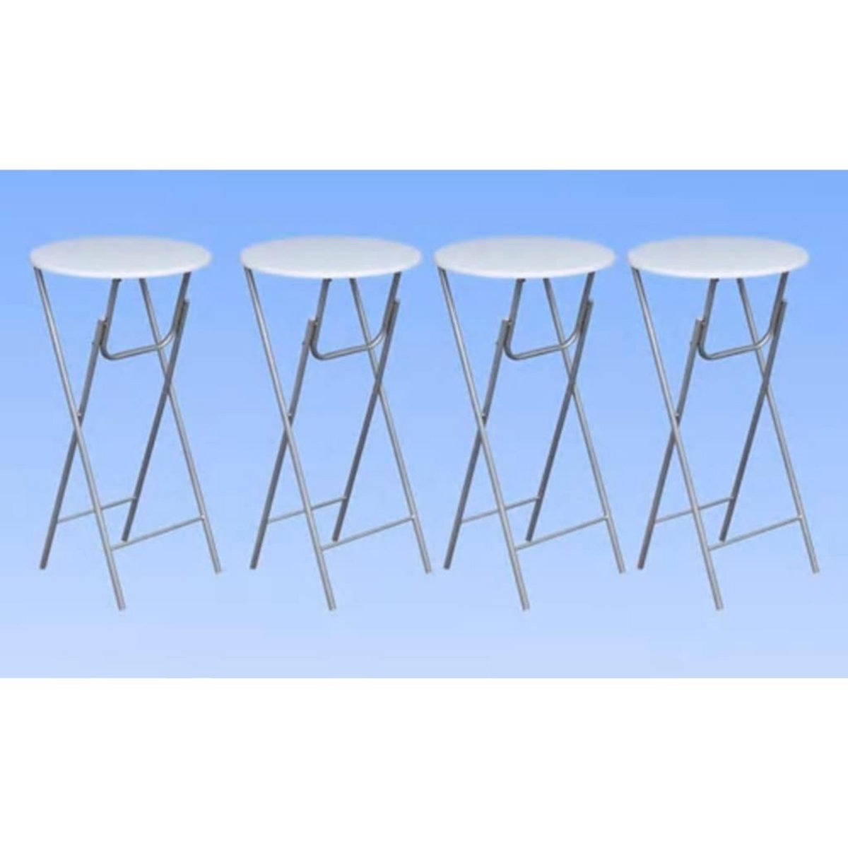 VIDAXL Table de bar 4 pcs avec dessus de table en MDF Blanc