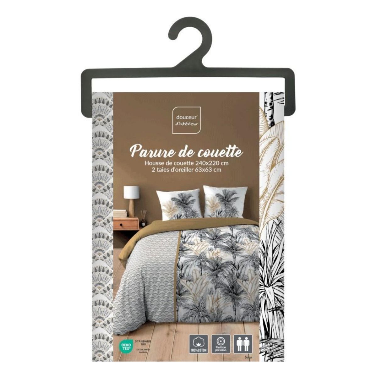 Douceur d'Intérieur Housse de couette 240x220 + 2 taies DAKAR 100% coton