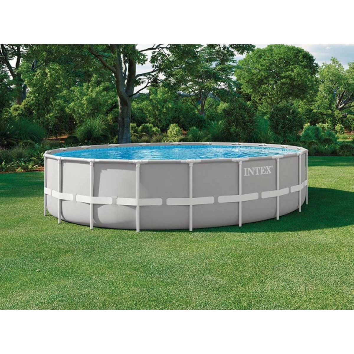 INTEX Piscine tubulaire Prism Frame ronde 6,10 x 1,32 m - Intex