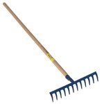 OUTILS PERRIN Râteau forgé 12 dents courbes manche bois 1,5 m