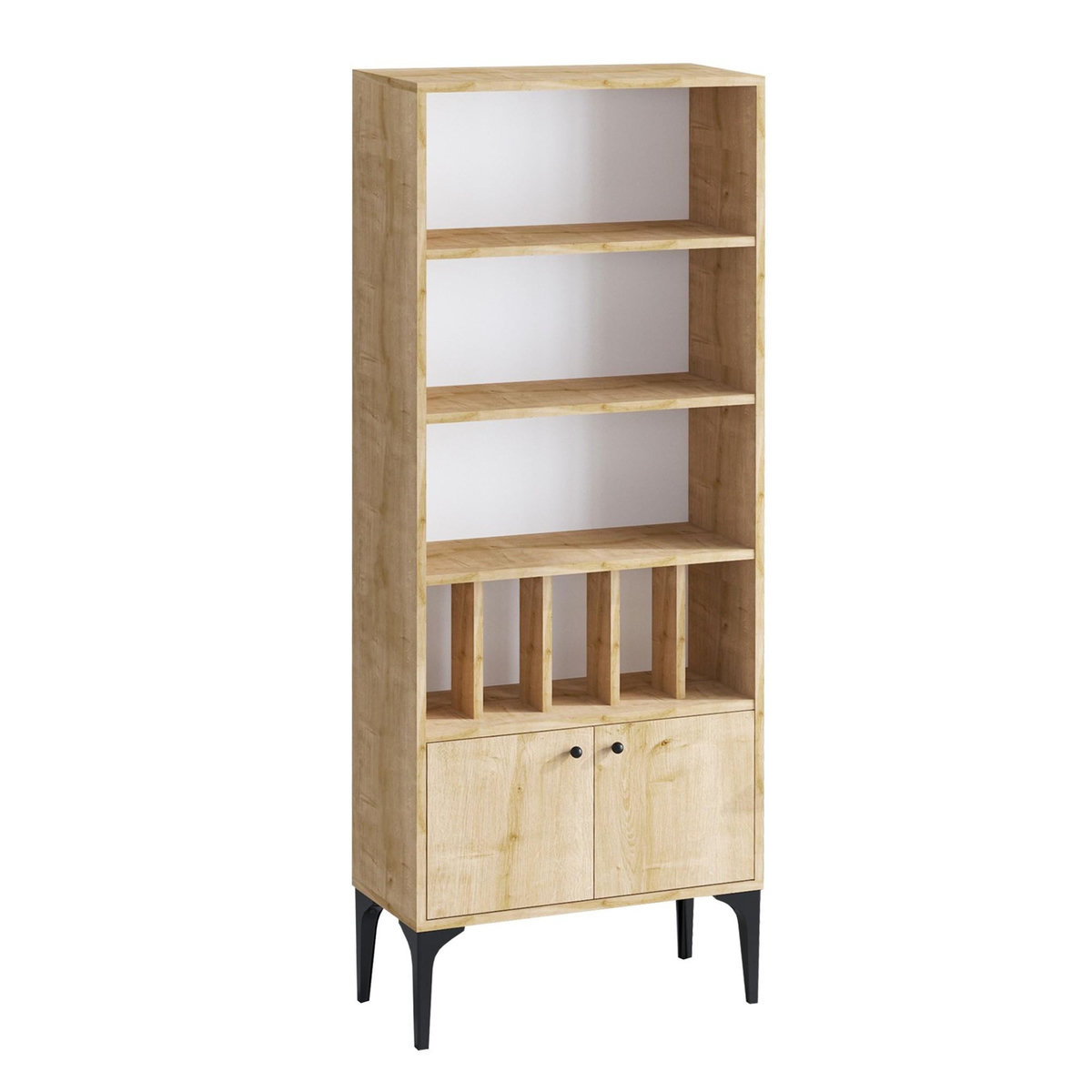 Habitat et Jardin Bibliothèque en bois  Pollux  - 60 x 30 x 175 cm - Chêne Saphir