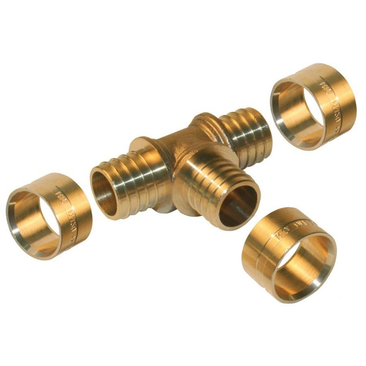 CENTRALE BRICO Raccord Té égal à glissement laiton D.12 pour tube en per