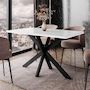 Voir la diapositive 1 : BEST MOBILIER Tom - table à manger - plateau effet marbre - pieds en métal - 4 à 6 personnes