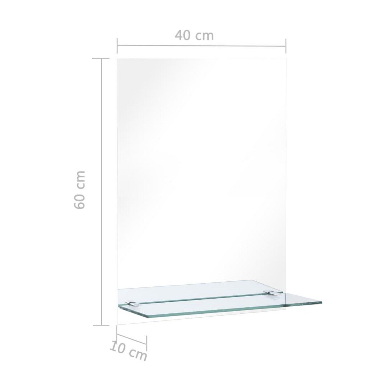 VIDAXL Miroir mural avec etagere 40x60 cm Verre trempe