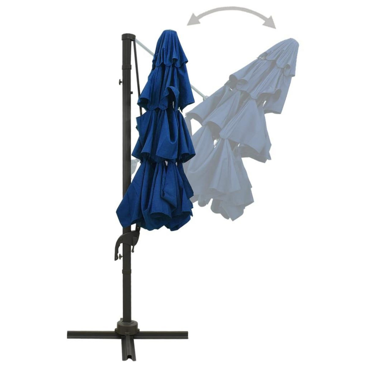 VIDAXL Parasol de jardin a 4 niveaux avec mat en aluminium bleu azure