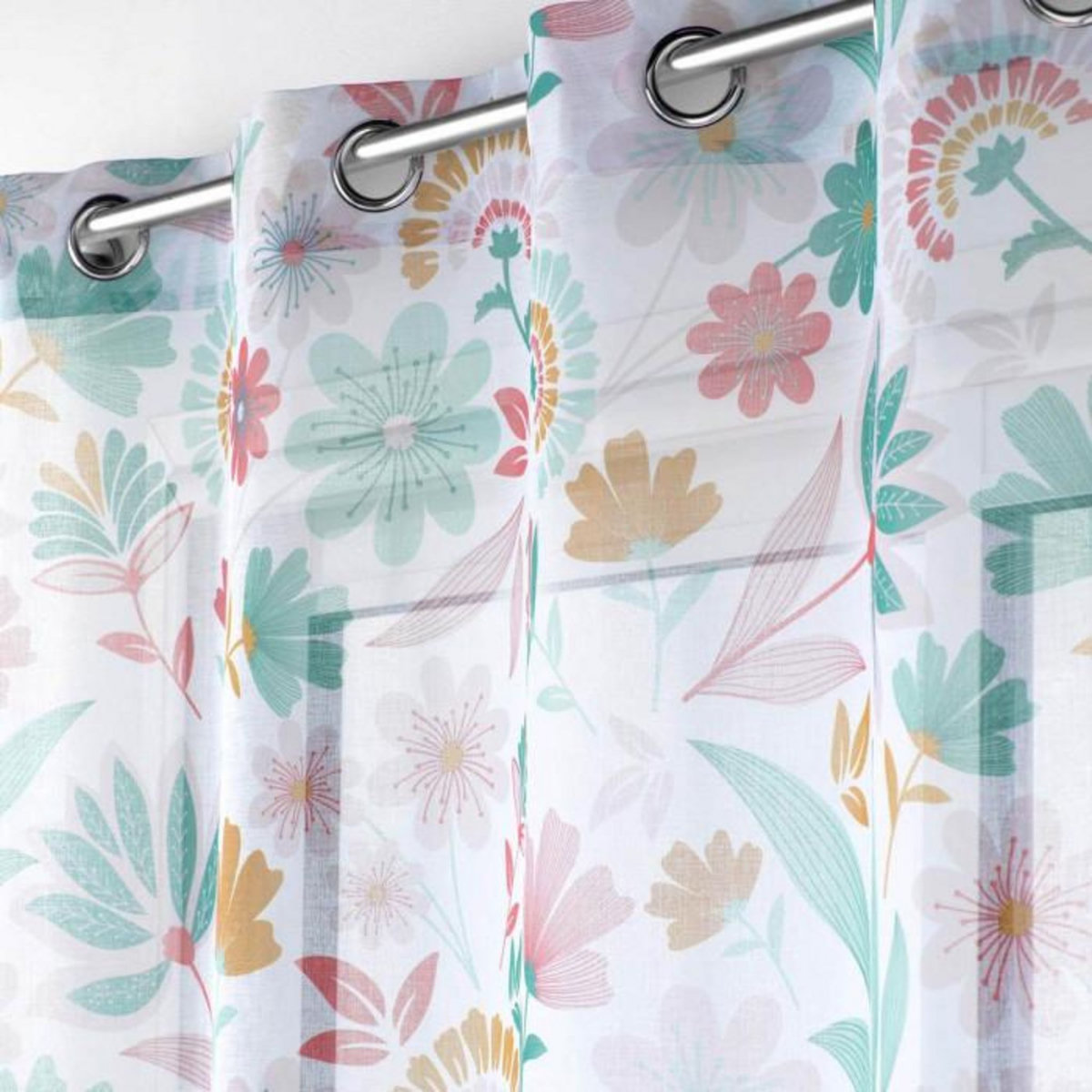 Paris Prix Rideau Voilage à Œillets Imprimé  Indiana  140x240cm Multicolore