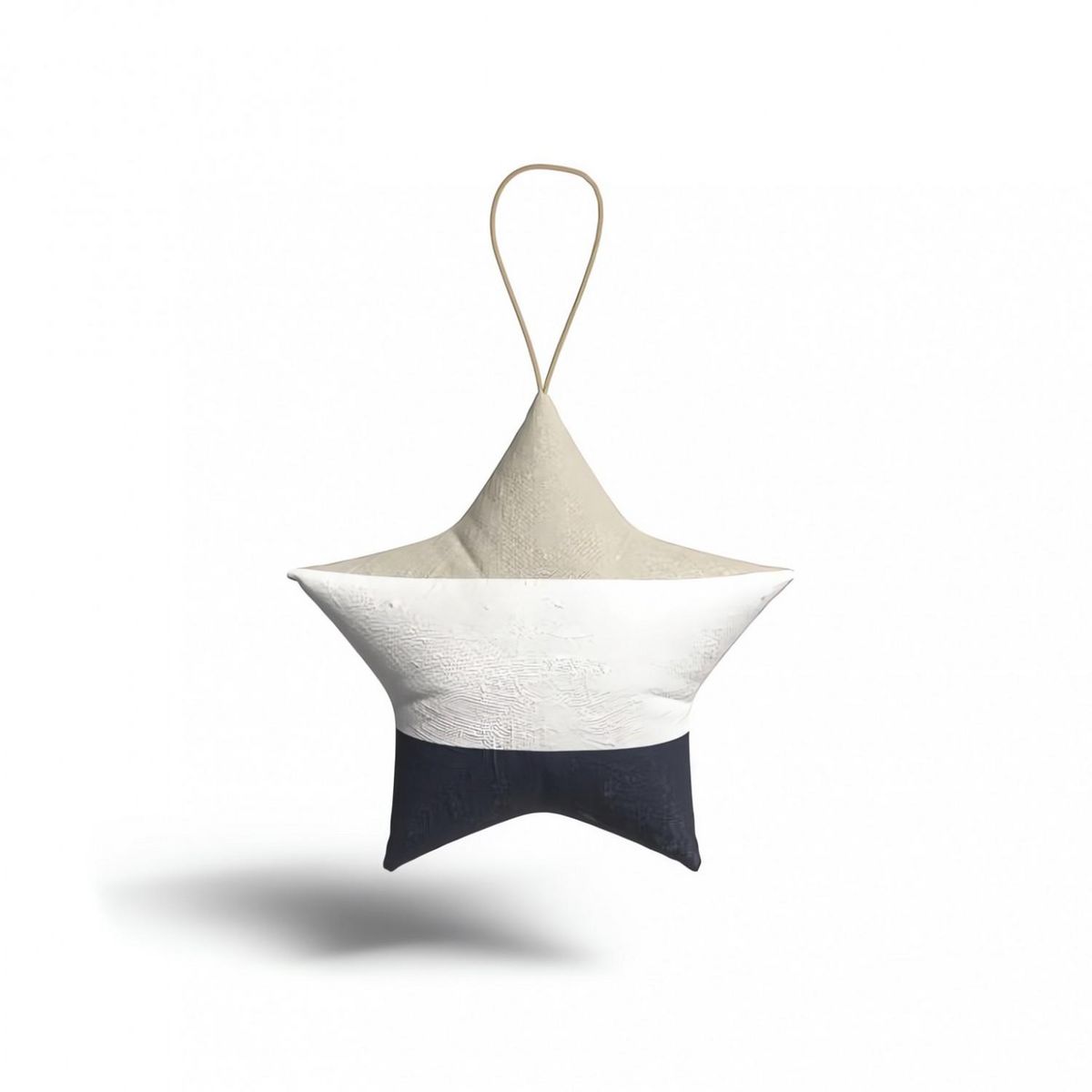 SOLEIL D'OCRE Etoile à suspendre en coton 12x12 cm ESPRIT MARIN, par Soleil d'Ocre