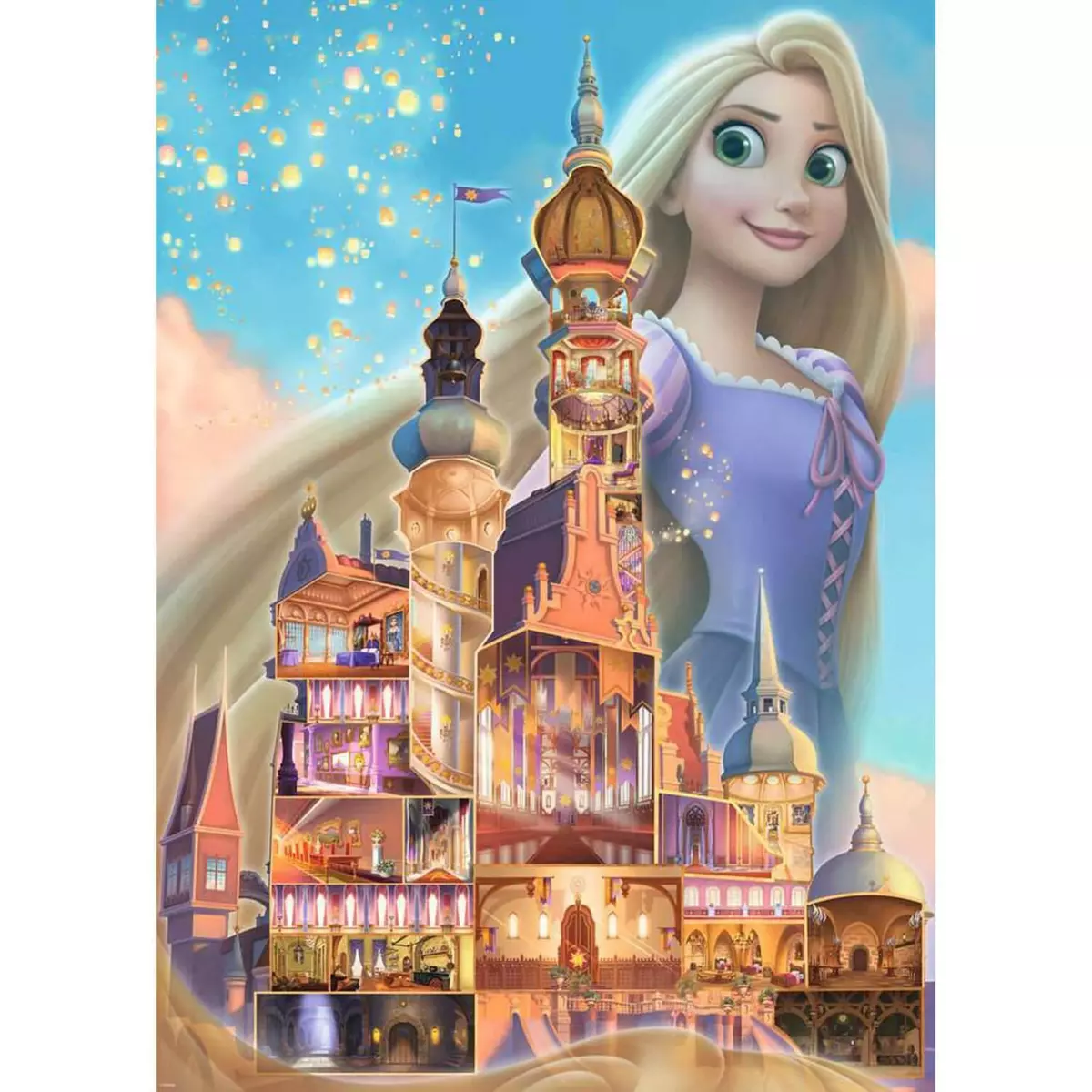 RAVENSBURGER Puzzle 1000 pièces : Raiponce (Collection Château des Princesses Disney)