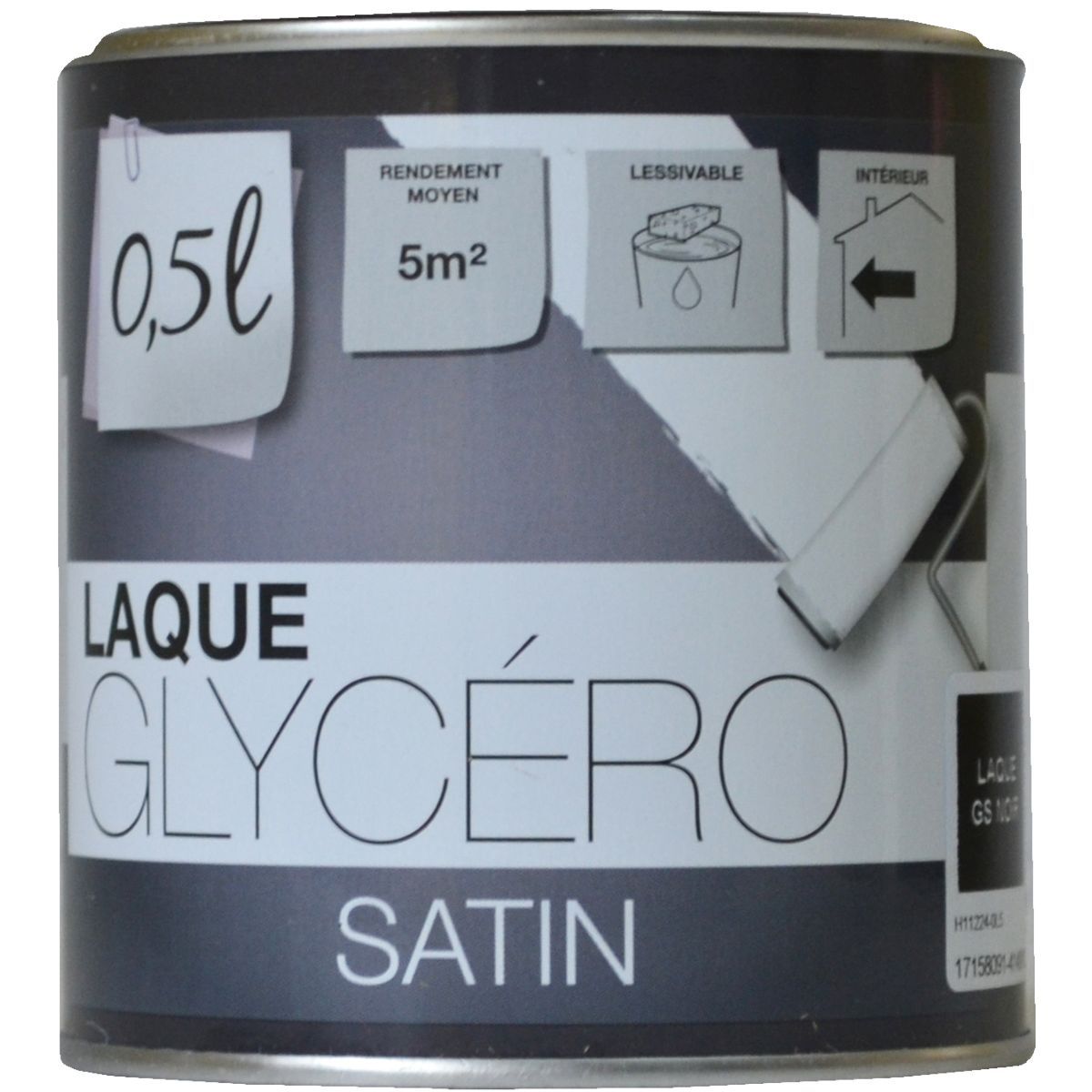 AUCHAN Laque glycéro couleur noir satin 