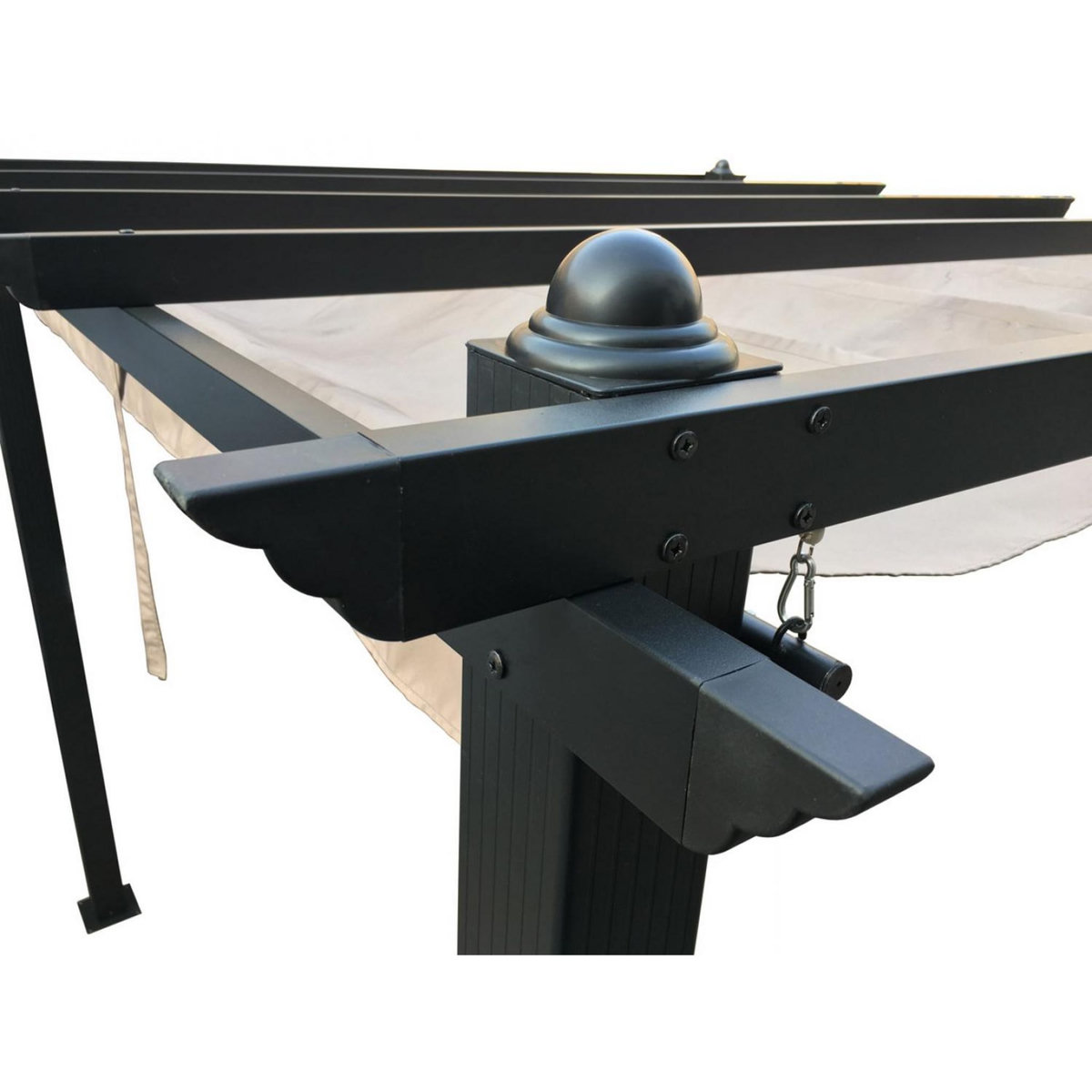 CONCEPT USINE Tonnelle autoportante 3 x 3 m en aluminium et toile taupe REGIA