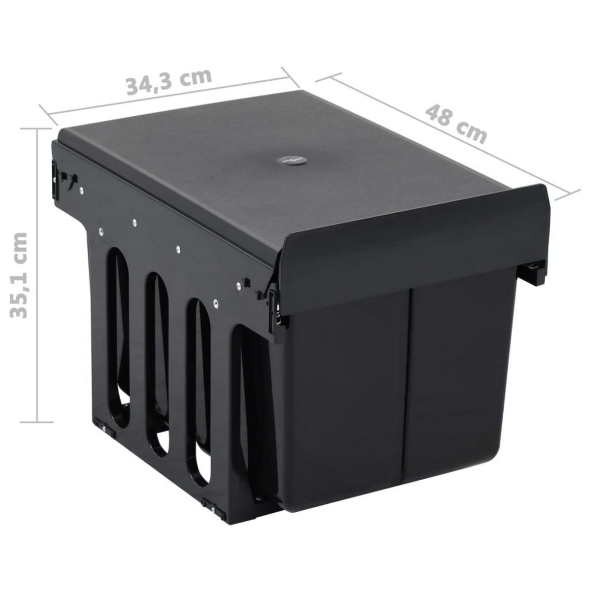 VIDAXL Poubelle amovible de cuisine Fermeture en douceur 36 L