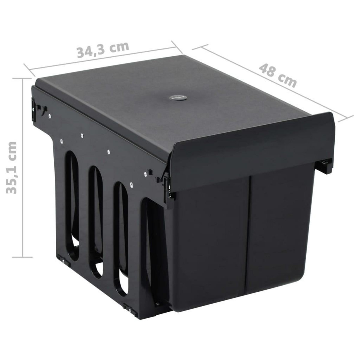 VIDAXL Poubelle amovible de cuisine Fermeture en douceur 36 L