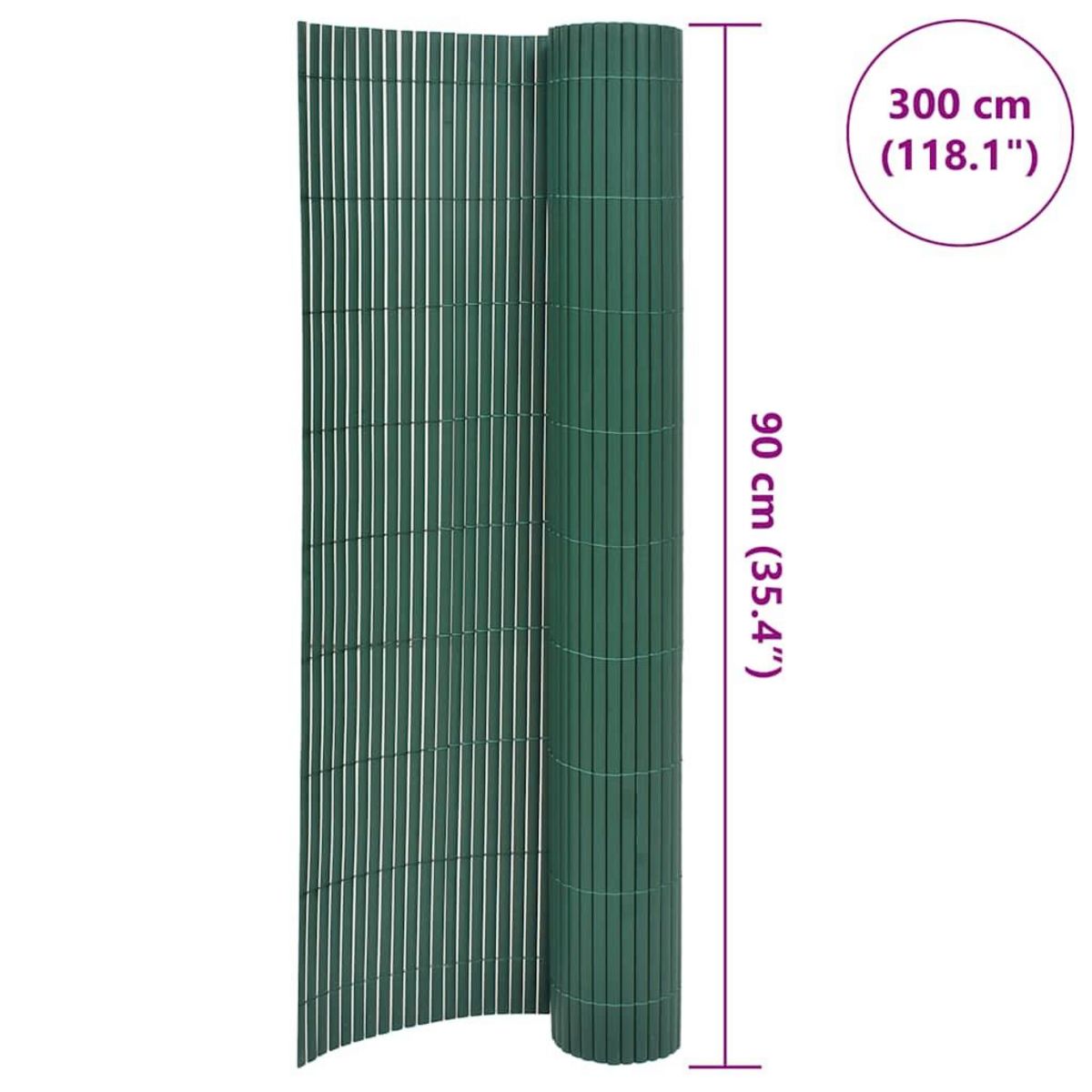VIDAXL Cloture de jardin Double face PVC 90 x 300 cm Vert