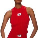 CALVIN KLEIN JEANS Débardeur Côtelé  Femme Calvin Klein Jeans  abel. Coloris disponibles : Rouge