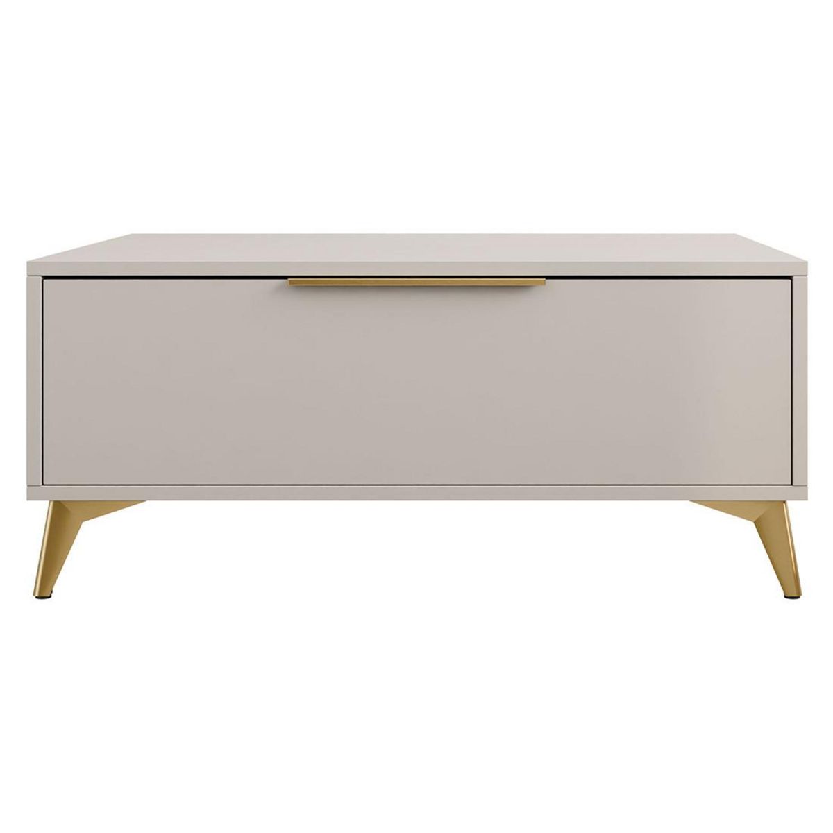 BEST MOBILIER Boccioni - table basse - beige - 1 tiroir - 104 cm