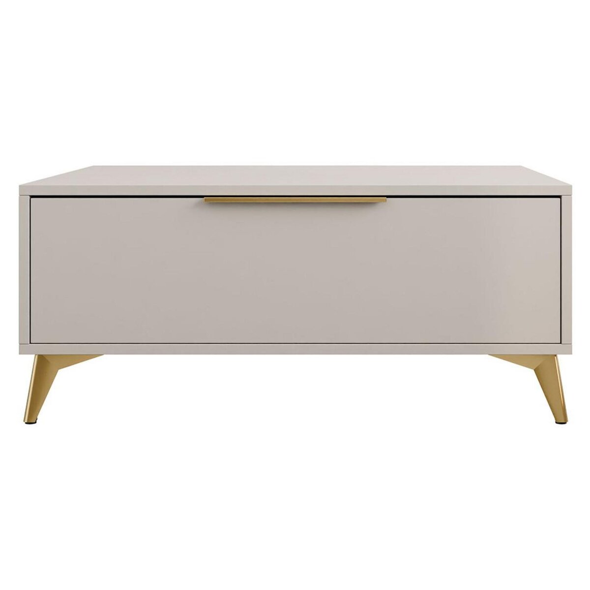 BEST MOBILIER Boccioni - table basse - beige - 1 tiroir - 104 cm