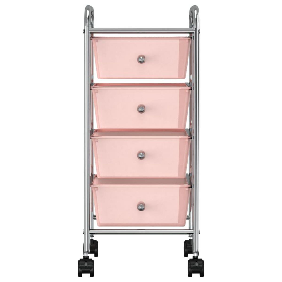 VIDAXL Chariot de rangement mobile a 4 tiroirs Rose Plastique