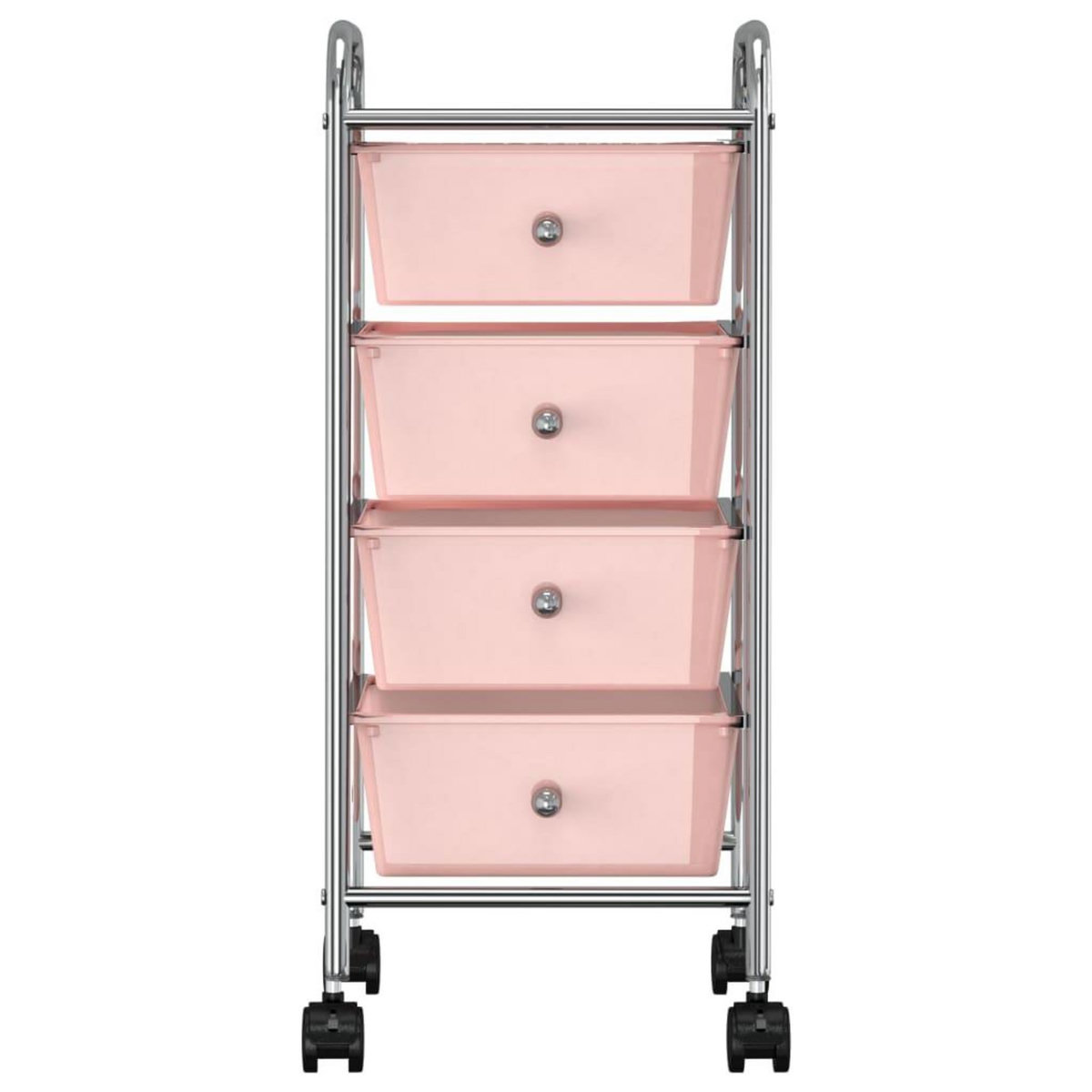 VIDAXL Chariot de rangement mobile a 4 tiroirs Rose Plastique
