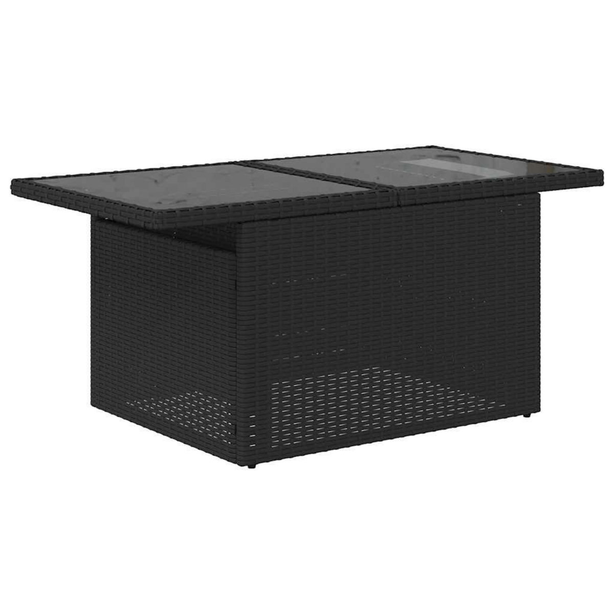 VIDAXL Salon de jardin 9 pcs avec coussins noir resine tressee