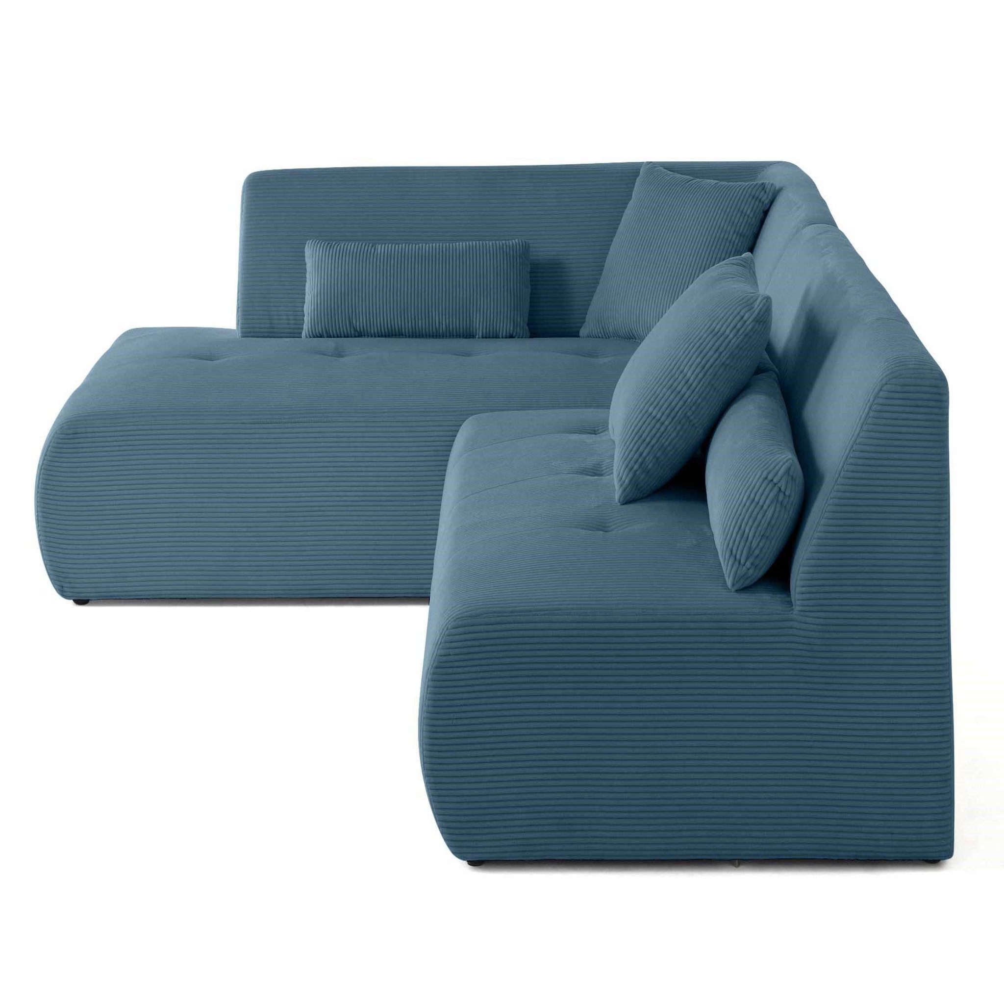 Voir la diapositive 3 : LISA DESIGN Onyx - canapé modulable d'angle gauche - 5 places - en velours côtelé