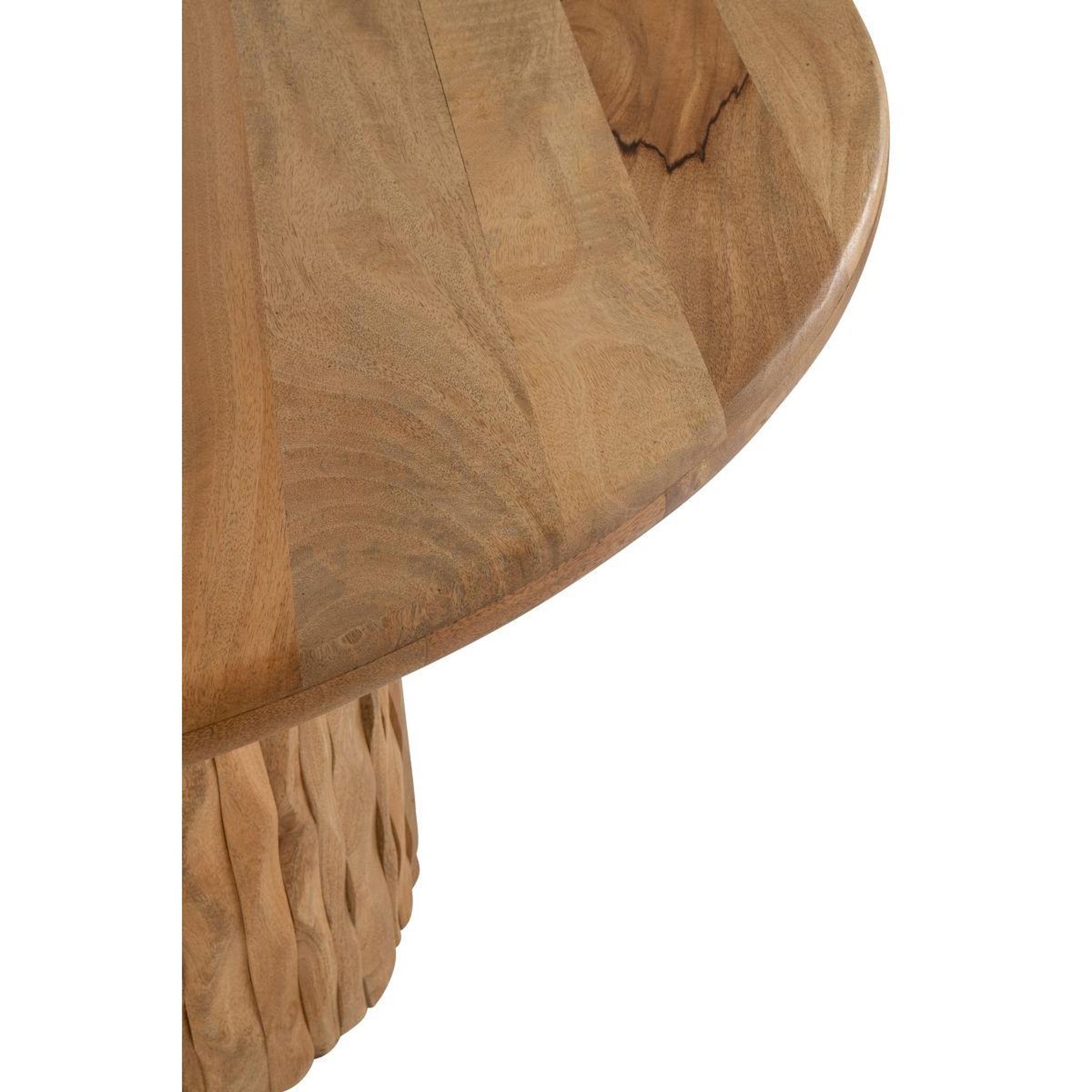 Voir la diapositive 3 : J-LINE Table à manger en bois  curve  122cm naturel