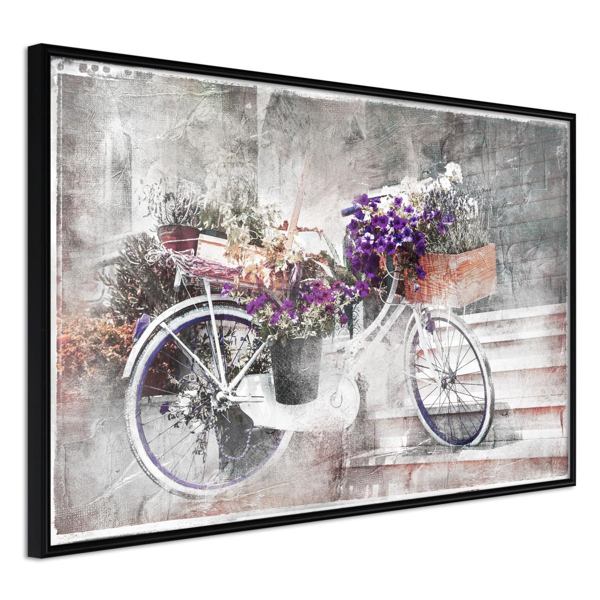 Paris Prix Affiche murale encadrée  flower delivery. Coloris disponibles : Noir, Jaune