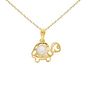 Voir la diapositive 1 : L'ATELIER D'AZUR Collier - Pendentif Tortue Or Jaune et Perle - Chaine Dorée
