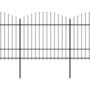 Voir la diapositive 2 : VIDAXL Cloture de jardin a dessus en lance Acier (1,5-1,75)x3,4 m Noir