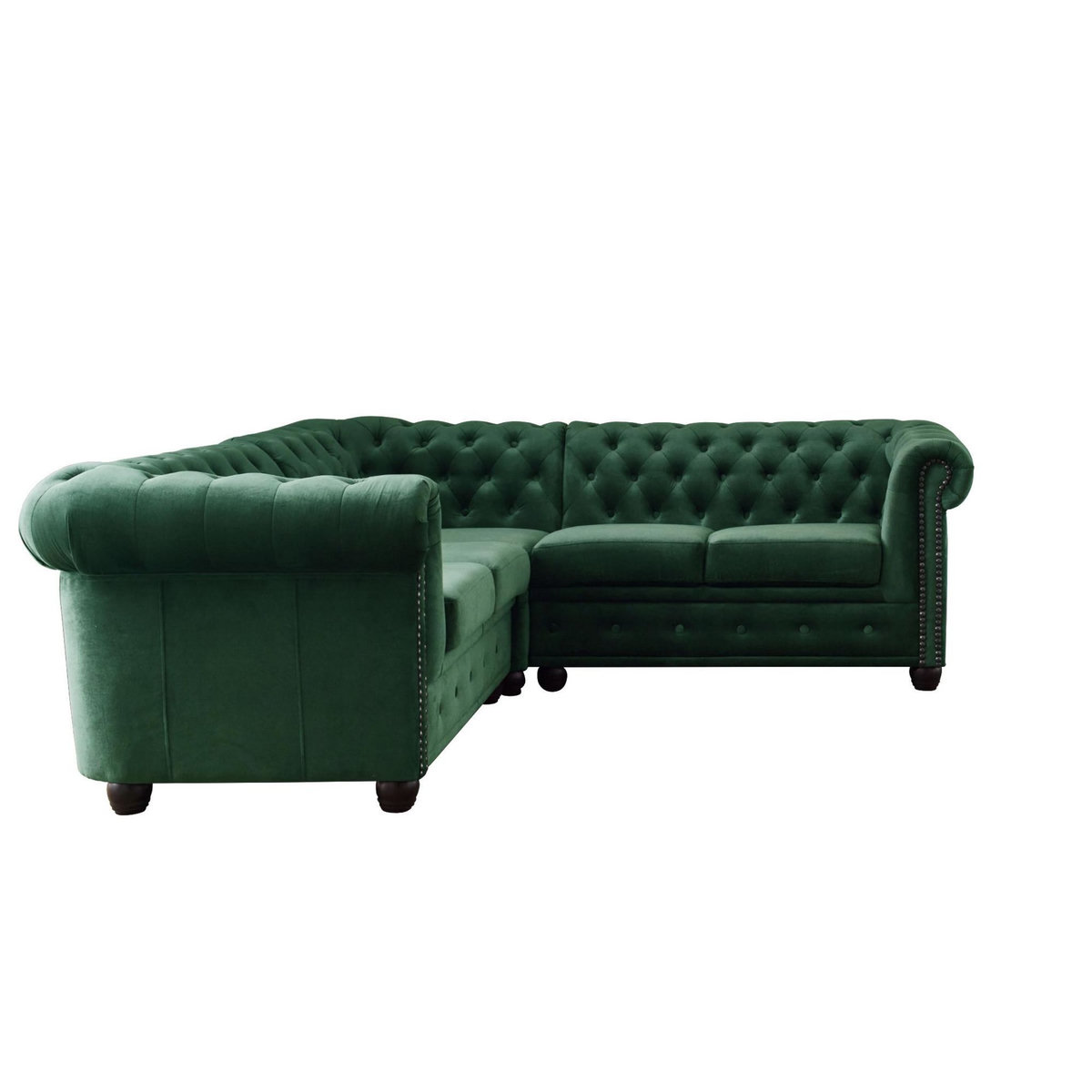 LISA DESIGN William - canapé chesterfield d'angle réversible - 5 places - en velours