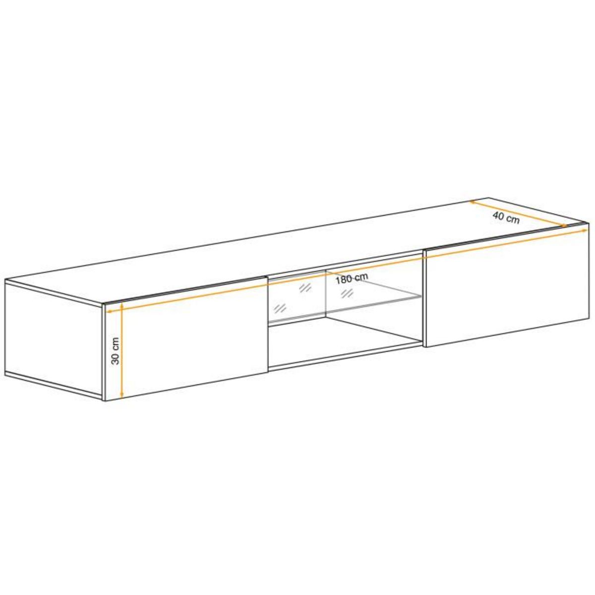 Paris Prix Meuble TV LED Design  Switch III  180cm Naturel