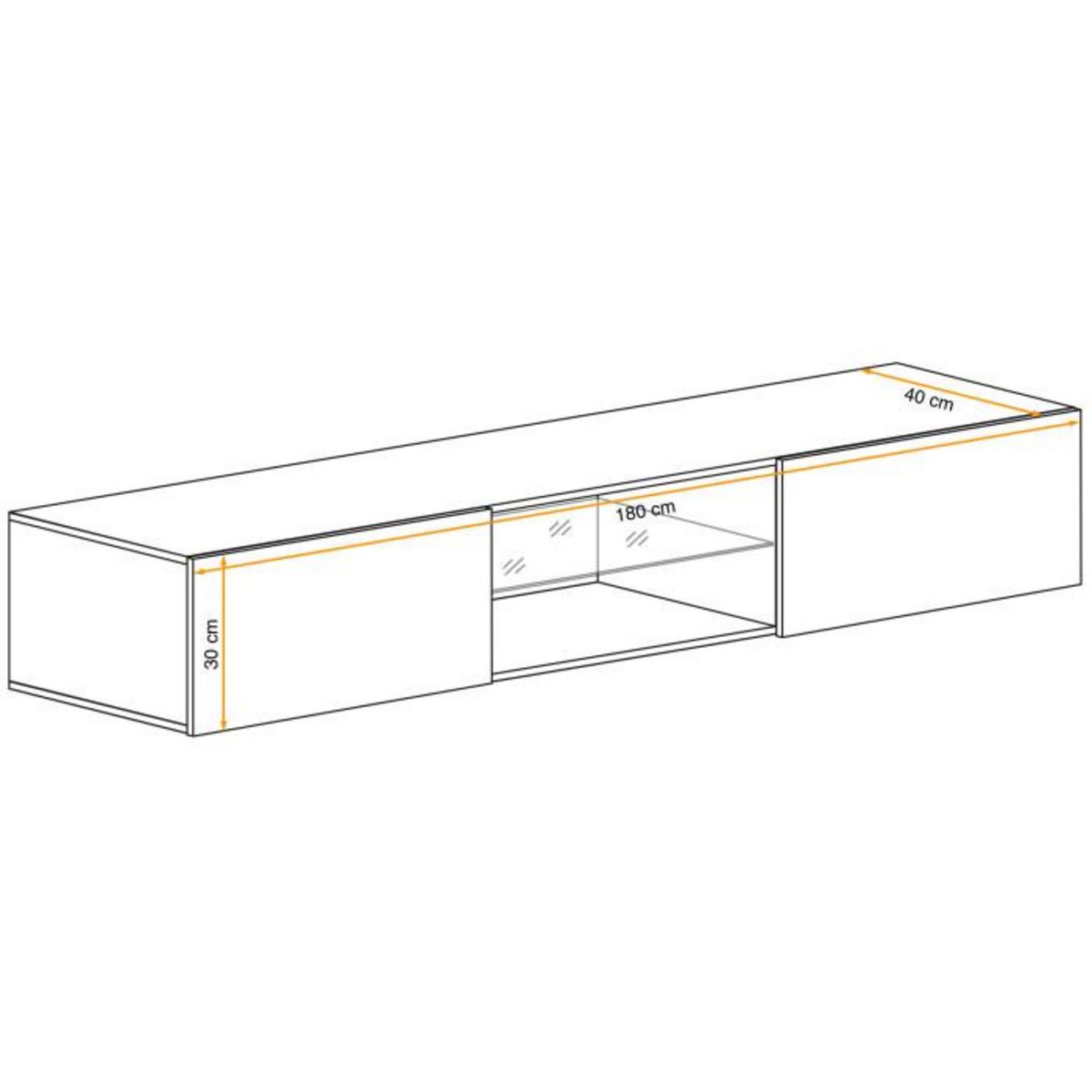 Paris Prix Meuble TV LED Design  Switch III  180cm Naturel