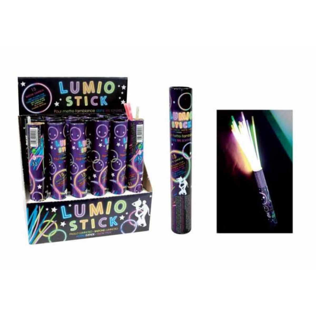 Paris Prix Lot de 15 Bâtons Lumineux  Lumio Stick  21cm Noir