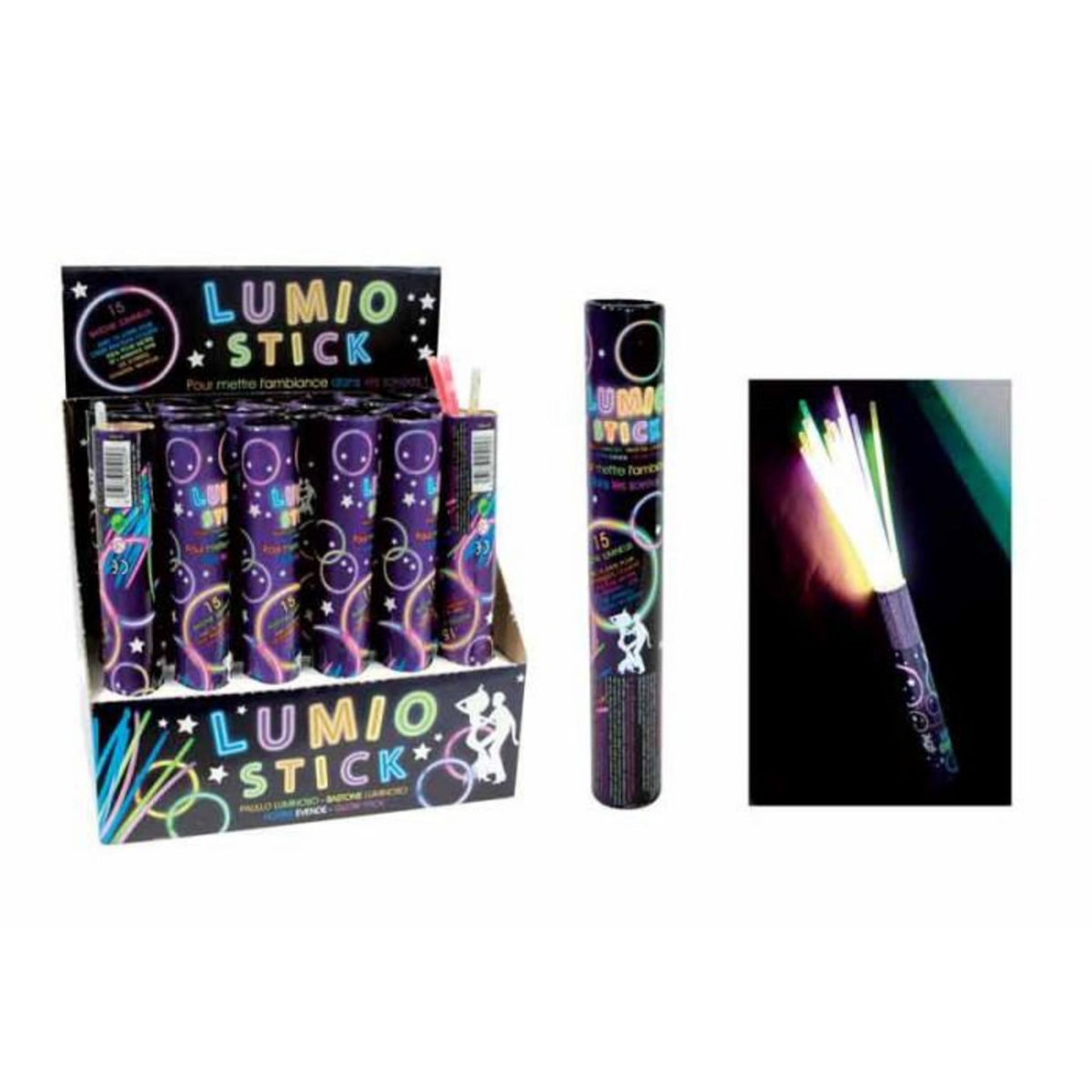 Paris Prix Lot de 15 Bâtons Lumineux  Lumio Stick  21cm Noir