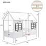 Voir la diapositive 3 : MERAX Lit cabane enfant 90x200cm pin coloris blanc