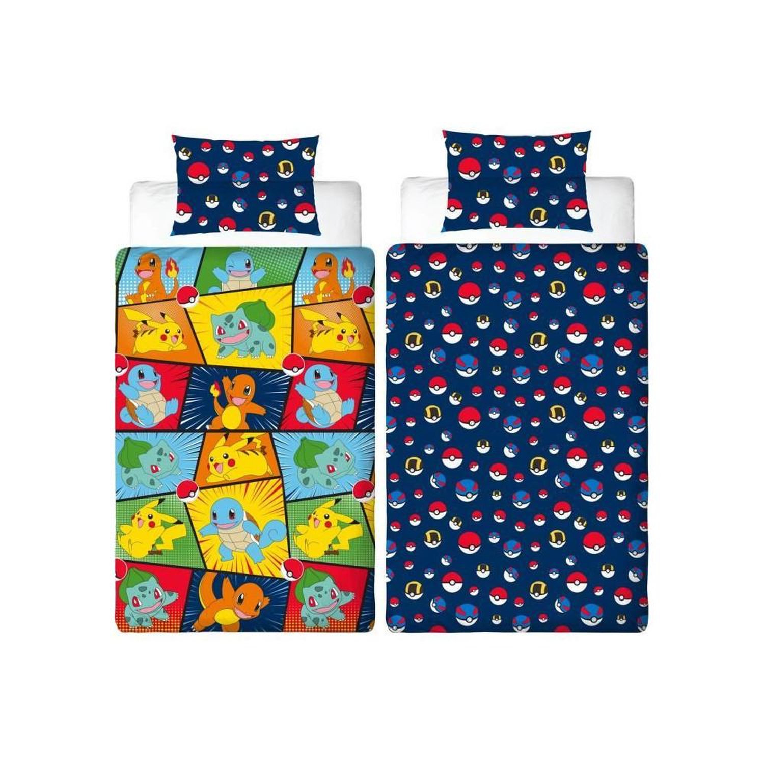 Parure de lit réversible POKEMON Pikachu Microfibre 1 housse de couette 140 x 200 cm + 1 taie 63 x 63 cm - vue 6