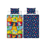 Pokemon Parure de lit réversible - POKEMON - Starter & Poké-ball - Microfibre - 1 housse de couette 140 x 200 cm + 1 taie 63 x 63 cm
