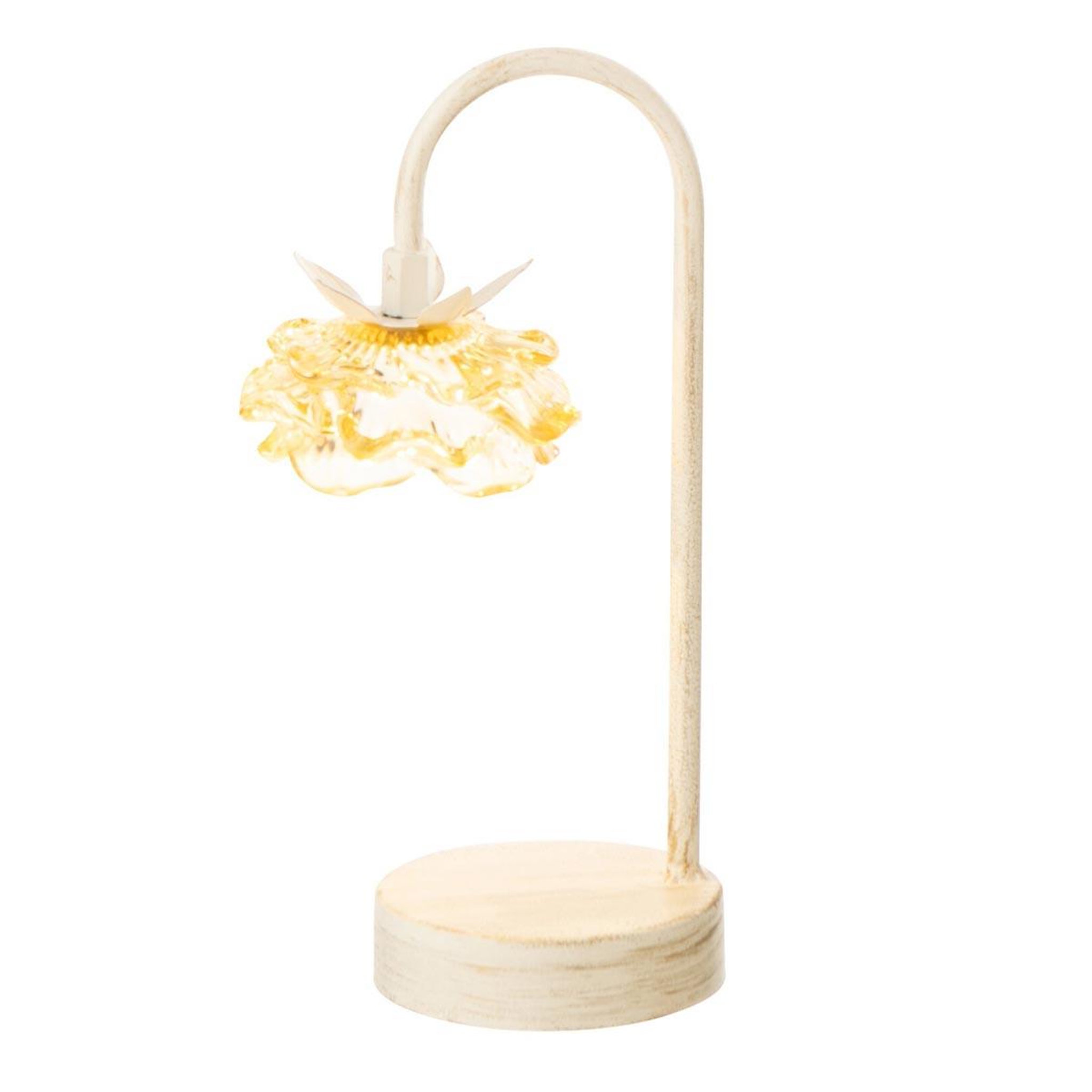 Voir la diapositive 2 : J-LINE Lampe à poser led fleur  fiore  36cm jaune