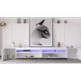 Voir la diapositive 4 : MERAX Meuble tv blanc 240 cm led mdf