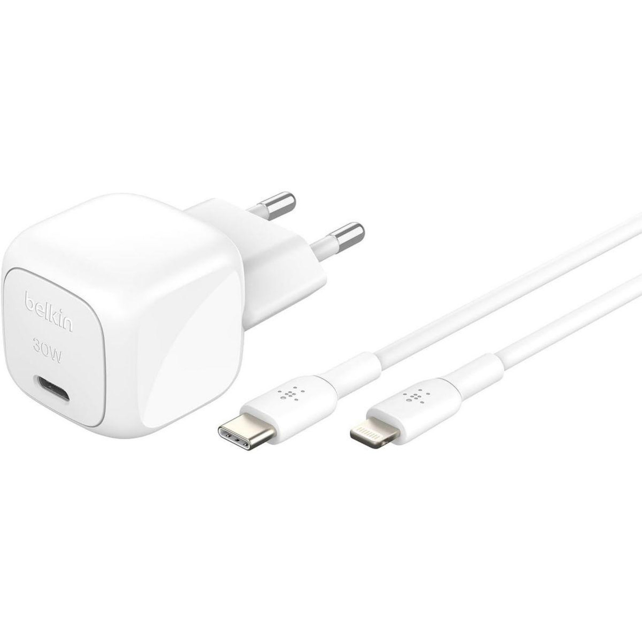 Belkin Chargeur 30w usb poxer delivery  pps blanc