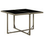 Voir la diapositive 1 : VIDAXL Table de jardin Gris 109x107x74 cm Resine tressee et verre