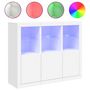 Voir la diapositive 2 : VIDAXL Buffets avec lumieres LED 3 pcs blanc bois d'ingenierie